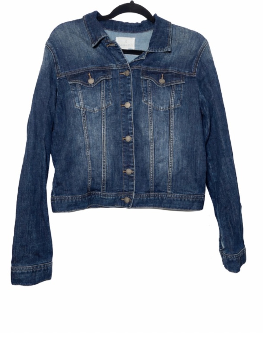 Caslon Women’s Classic Dark Blue Denim Jacket Button Up Size Medium